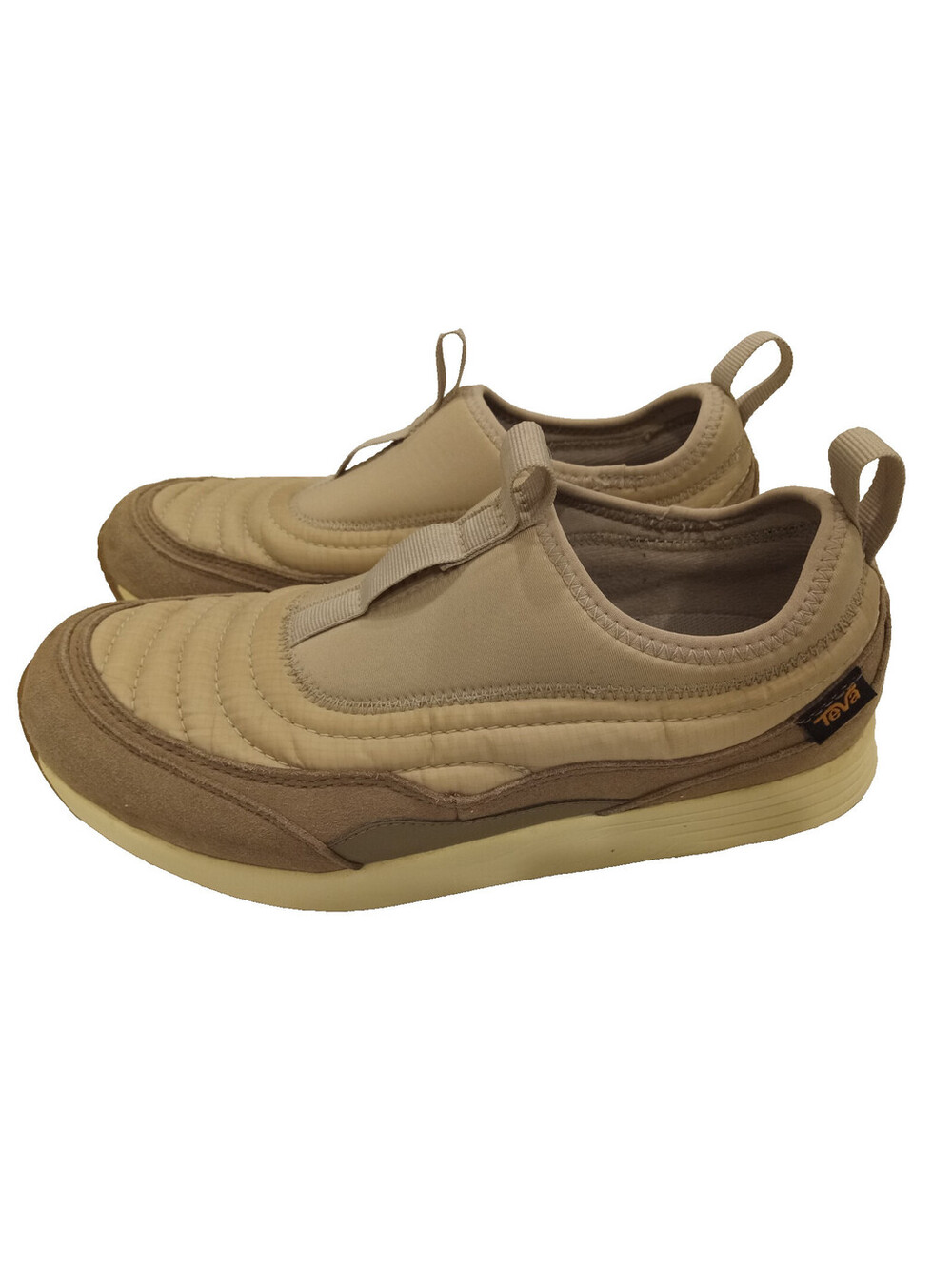 Teva ReEmber Vistaverse Slip On Shoes Womens Size 8 Taupe Grey Quilted Camp Mule